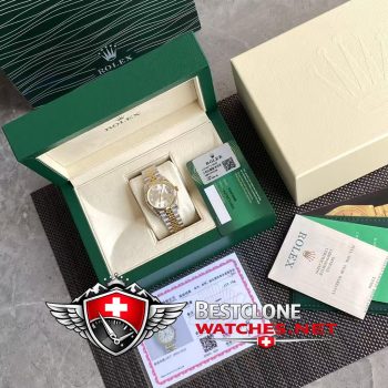 Real photos of the Rolex Datejust 31mm Ref m278273 0020 Silver Dial Diamond Super Clone Watch (4)