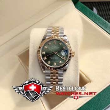 Real photos of the Rolex Datejust 31mm Ref m278273 0030 Green Dial Diamond Watch (2)