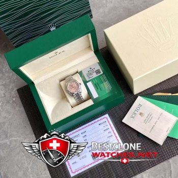 Real photos of the Rolex Datejust 31mm Ref m279174 0003 Pink Dial Diamond Super Clone Watch (9)