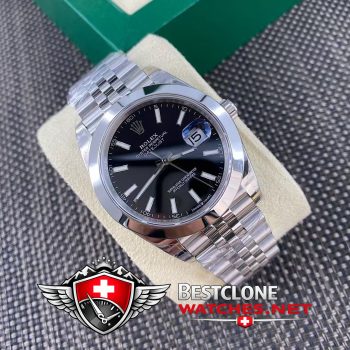 Real photos of the Rolex Datejust 41mm Ref m126300 0011 Black Dial Super Clone Watch (1)