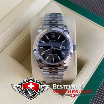 Real photos of the Rolex Datejust 41mm Ref m126300 0011 Black Dial Super Clone Watch (2)