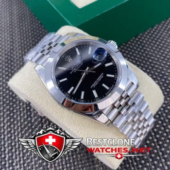 Real photos of the Rolex Datejust 41mm Ref m126300 0011 Black Dial Super Clone Watch (3)