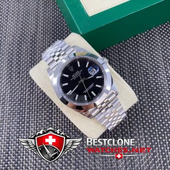 Real photos of the Rolex Datejust 41mm Ref m126300 0011 Black Dial Super Clone Watch (7)
