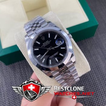 Real photos of the Rolex Datejust 41mm Ref m126300 0011 Black Dial Super Clone Watch (8)
