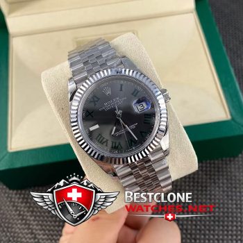 Real photos of the Rolex Datejust 41mm Ref m126334 0022 Wimbledon Super Clone Watch (2)