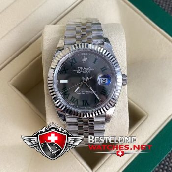 Real photos of the Rolex Datejust 41mm Ref m126334 0022 Wimbledon Super Clone Watch (7)