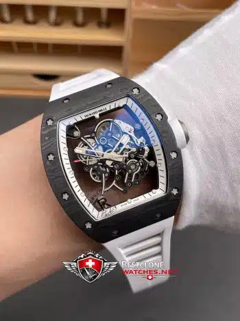 Richard Mille RM 055 NTPT Super Clone Watch - Esqueleto de fibra de carbono Dial 11 Replica (9)