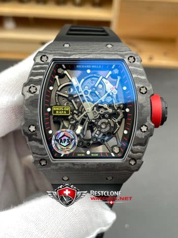 Richard Mille RM 35 02 Rafa Nadal Super Clone Watch – NTPT Carbon 11 Replica Skeleton Dial (3)