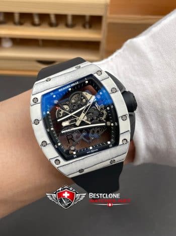 Richard Mille RM 61 01 White Carbon Fiber Super Clone Watch – Skeleton Dial 11 Replica (9)
