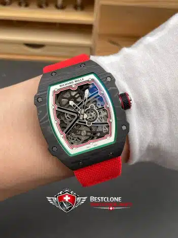 Richard Mille RM 67 02 Italia Edición Super Clon Reloj - Caja de Carbono Esqueleto Dial 11 Replica (9)