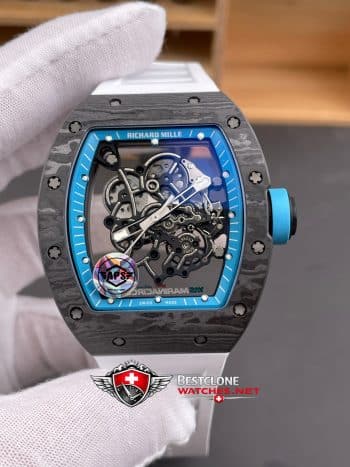 Richard Mille RM055 Abu Dhabi Blue Super Clone Watch – Carbon Fiber 11 Replica RMUL2 Movement (3)