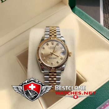 Rolex Datejust 31mm Ref. 178278 73168 Gold Dial Super Clone Watch — Real Life Photos (7)