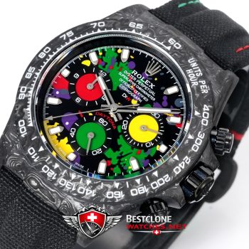 Rolex Daytona Carbon Motley Super Clone Watch – 41mm Art Splash Edition (4)