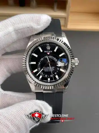 Reloj Rolex Sky Dweller Esfera Negra Pulsera Caucho Ref M336239 0002 Super Clone (1)