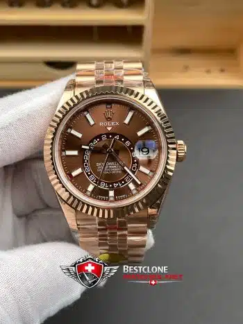 Rolex Sky Dweller Chocolate Dial Jubilee Pulsera Ref M336935 0006 Super Clone Watch (1)