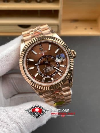 Rolex Sky Dweller Chocolate Dial Jubilee Bracelet Ref M336935 0006 Super Clone Watch (2)