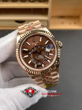 Rolex Sky Dweller Chocolate Dial Jubilee Bracelet Ref M336935 0006 Super Clone Watch (2)