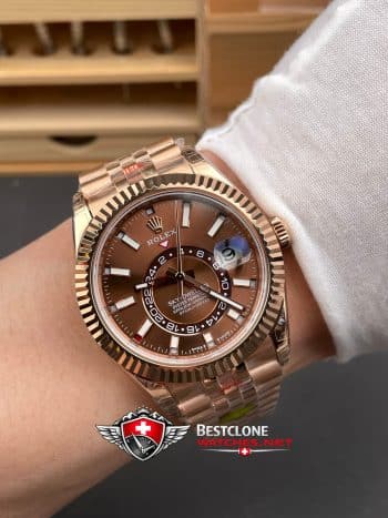 Rolex Sky Dweller Chocolate Dial Jubilee Bracelet Ref M336935 0006 Super Clone Watch (9)