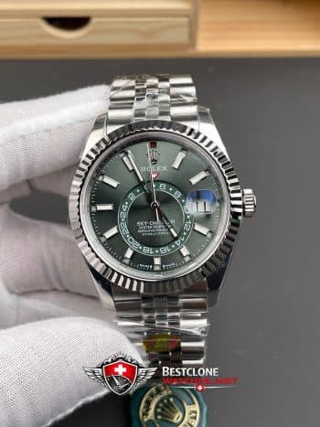 Rolex Sky Dweller Green Dial Oyster Bracelet Ref 336934 9002 Super Clone Watch (1)