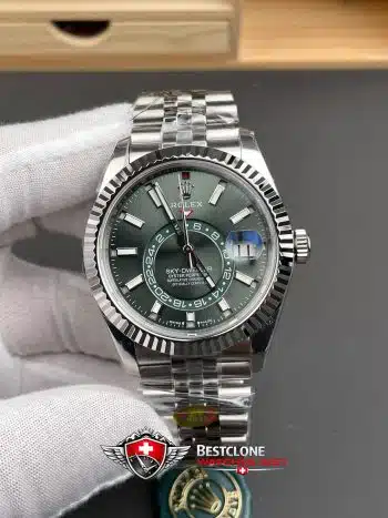 Reloj Rolex Sky Dweller Esfera Verde Pulsera Oyster Ref 336934 9002 Super Clone (1)