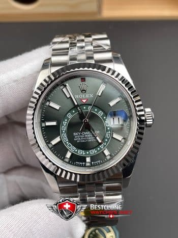 Rolex Sky Dweller Green Dial Oyster Bracelet Ref 336934 9002 Super Clone Watch (3)