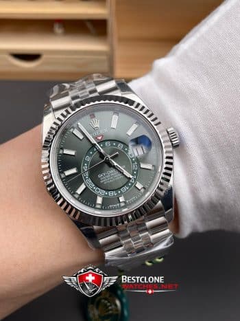 Rolex Sky Dweller Green Dial Oyster Bracelet Ref 336934 9002 Super Clone Watch (9)