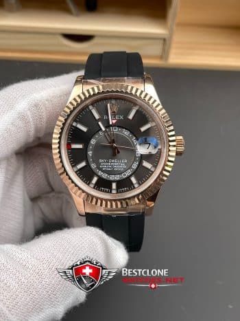 Rolex Sky Dweller Grey Dial Oysterflex Bracelet Ref M326235 0006 Super Clone Watch (1)