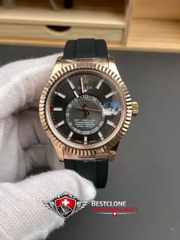 Rolex Sky Dweller Grey Dial Oysterflex Bracelet Ref M326235 0006 Super Clone Watch (1)