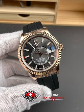 Rolex Sky Dweller Grey Dial Oysterflex Bracelet Ref M326235 0006 Super Clone Watch (2)