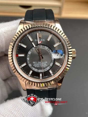 Rolex Sky Dweller Grey Dial Oysterflex Bracelet Ref M326235 0006 Super Clone Watch (3)