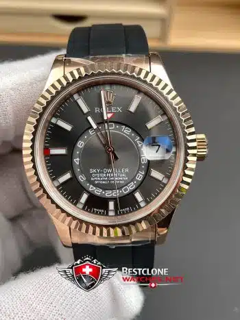 Rolex Sky Dweller Grey Dial Oysterflex Bracelet Ref M326235 0006 Super Clone Watch (3)