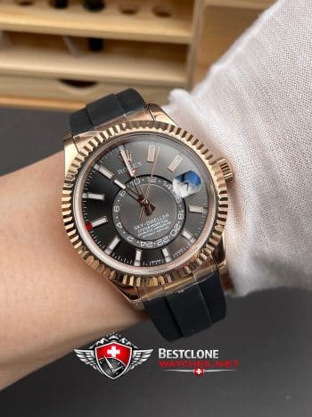 Rolex Sky Dweller Grey Dial Oysterflex Bracelet Ref M326235 0006 Super Clone Watch (9)