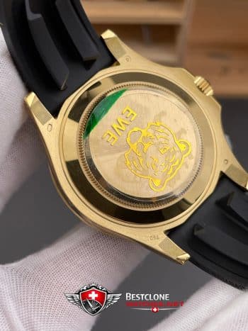 Rolex Yacht Master 18k Yellow Gold Super CloneSwiss Replica Watch OysterFlex Rubber Strap Ref 226658 3235 Swiss Movement (6)