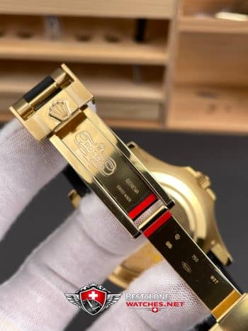 Rolex Yacht Master 18k Yellow Gold Super CloneSwiss Replica Watch OysterFlex Rubber Strap Ref 226658 3235 Swiss Movement (8)