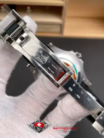 Rolex Yacht Master White Gold Super Clone SwissReplica Watch OysterFlex Rubber Strap Ref 226659 3235 Swiss Movement (8)