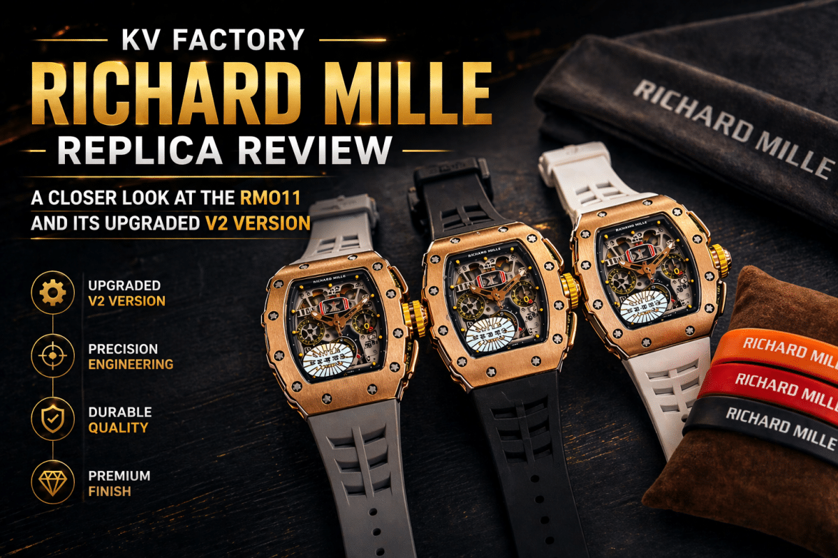 KV Factory Richard Mille RM011 replica V2 watch review with multiple strap options