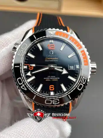 Omega Seamaster Planet Ocean 600M 215.32.44.21.01.001 Super Clone Watch – Black Dial Orange Bezel Replica (3)
