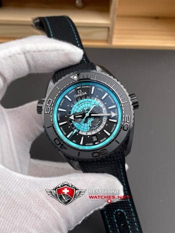 Omega Seamaster Worldtimer 215.92.46.22.01.006 Super Clone Watch – Turquoise Dial Titanium 11 Replica (2)