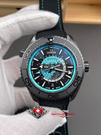 Omega Seamaster Worldtimer 215.92.46.22.01.006 Super Clone Watch – Turquoise Dial Titanium 11 Replica (3)