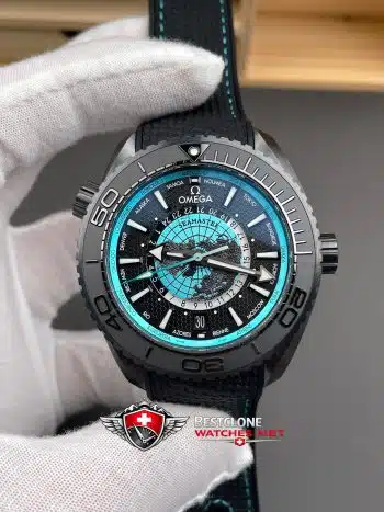 Omega Seamaster Worldtimer 215.92.46.22.01.006 Super Clone Watch – Turquoise Dial Titanium 11 Replica (3)