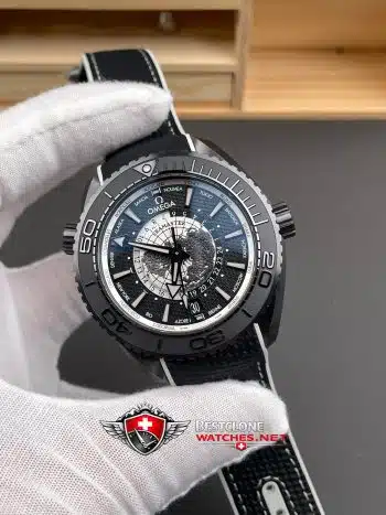 Omega Seamaster Worldtimer 215.92.46.22.01.007 Super Clone Watch – Titanium Case Global Time Replica (2)