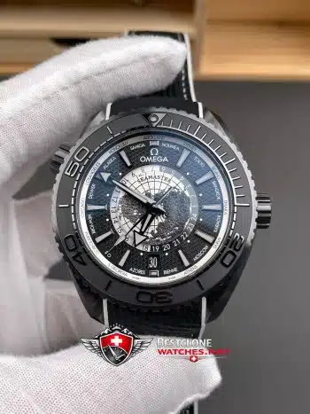 Omega Seamaster Worldtimer 215.92.46.22.01.007 Super Clone Watch – Titanium Case Global Time Replica (3)