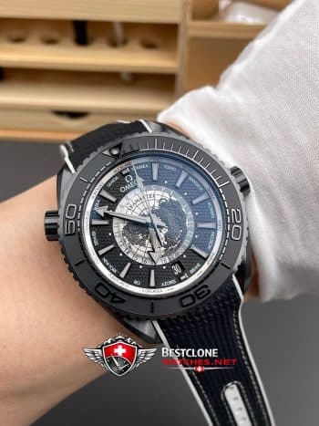 Omega Seamaster Worldtimer 215.92.46.22.01.007 Super Clon Reloj - Caja de titanio Global Time Replica (9)