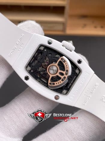 Richard Mille RM07 01 White Ceramic Super Clone Watch – Diamond Dial Green Lips 11 Ladies Replica (5)