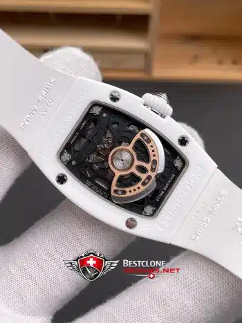 Richard Mille RM07 01 White Ceramic Super Clone Watch – Diamond Dial Green Lips 11 Ladies Replica (5)
