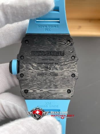 Richard Mille RM35 01 RAFA Super Clone Watch – NTPT Carbon Blue Strap RMUL3 Skeleton 11 Replica (5)