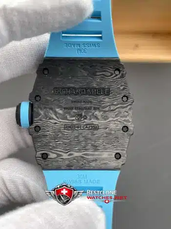 Richard Mille RM35 01 RAFA Super Clone Watch – NTPT Carbon Blue Strap RMUL3 Skeleton 11 Replica (5)