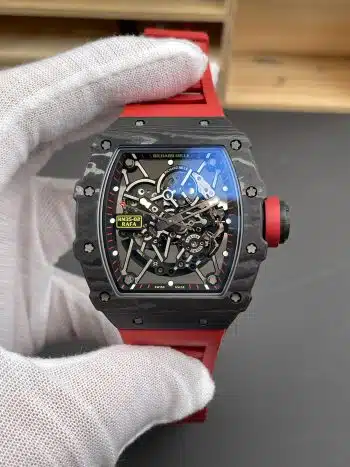 Richard Mille RM35 02 RAFA Super Clon Reloj - NTPT Carbono Anillo Rojo 11 Replica RMAL1 Esqueleto Automático (1)