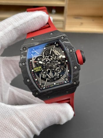 Richard Mille RM35 02 RAFA Super Clone Watch – NTPT Carbon Red Ring 11 Replica RMAL1 Skeleton Automatic (2)