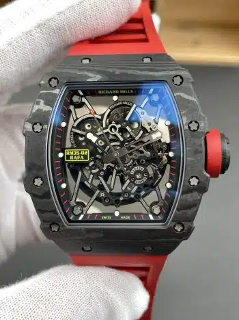 Richard Mille RM35 02 RAFA Super Clone Watch – NTPT Carbon Red Ring 11 Replica RMAL1 Skeleton Automatic (3)